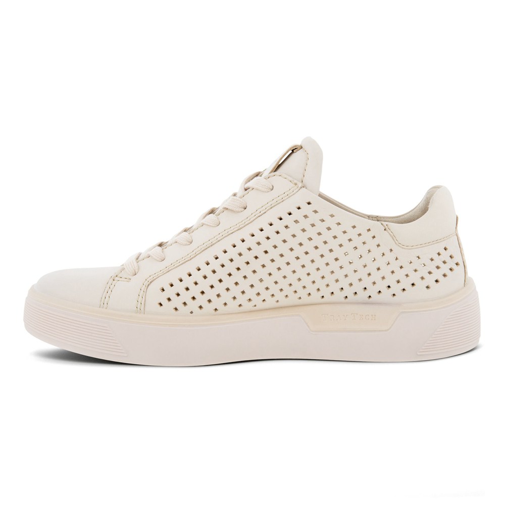 ECCO Womens Sneakers Beige - Street Tray Laced - UHI-972401